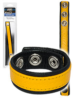 Cock Ring - Leather Strap Band Yellow